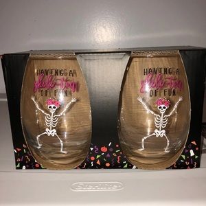 Rae Dunn like Halloween Wine Glasses